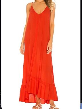 9 Seed Paloma ruffle dress in dahlia